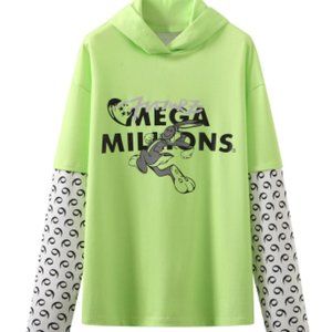 Hooded long sleeve T-shirt with two fake tops